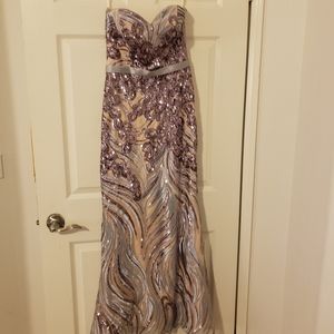Formal Sequin Strapless Ball Gown